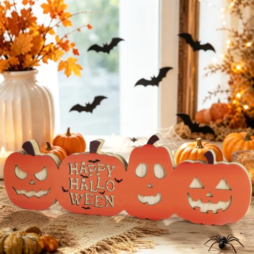 Hello Fall Large Wooden Pumpkin Sign Set - Autumn Decor for Home & Thanksgiving - Sophena