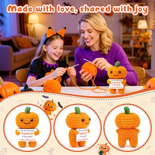 Mini Crochet Pumpkin Basket for Halloween Fall Decor & Gifts
