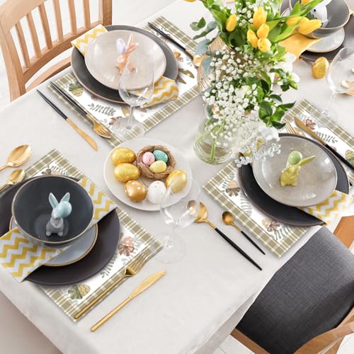 Brown Easter Paper Placemats - 50 Sheets, 16 x 11 Inch Spring Table Mats