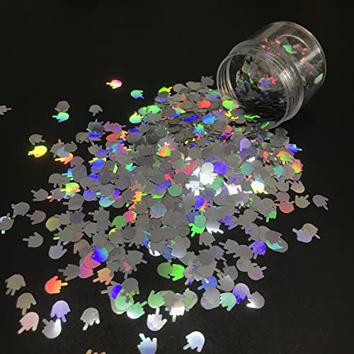 Glitter Middle Finger Gestures Nail Art Decoration - 10g Pack - Variation LB100