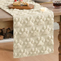 Beige Plush Faux Fur Pet Table Runner 13x72 Inch Home Decor