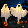 Light-Up Hanging Ghosts Halloween Decorations, 2 Pack, White