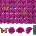 Memorial Purple Artificial Marigold Flower Heads with Stems - 120PCS, Decorative Tribute