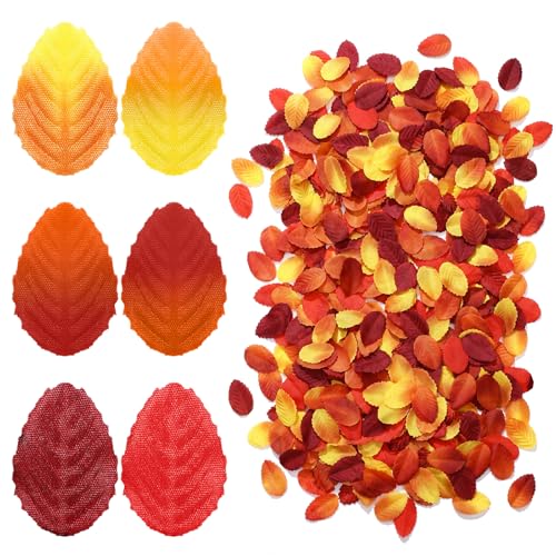 Mini Fake Maple Leaves for Fall & Halloween Craft Decoration Reddish Brown - 108 pcs