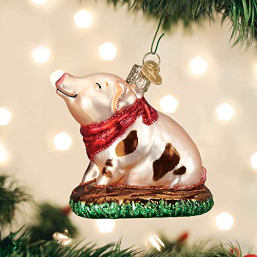 Pink Glass Piggy Ornament - Handcrafted Christmas Tree Decoration, Farm Animal Collectible