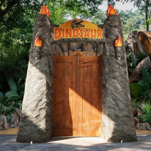 10 Ft Dinosaur Inflatable Arch with LED Lights for Dinosaur Party and Jungle Safari Decor