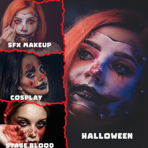 Halloween Special Effects Makeup Kit with Face Body Paint Fake Blood Scar Wax & Tools