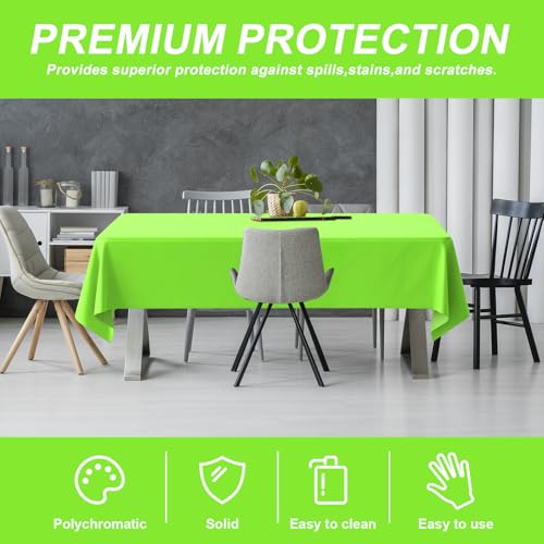 Lime Green Plastic Table Cover Roll 54x320FT with Cutter Box - Disposable, Waterproof & Custom Cut
