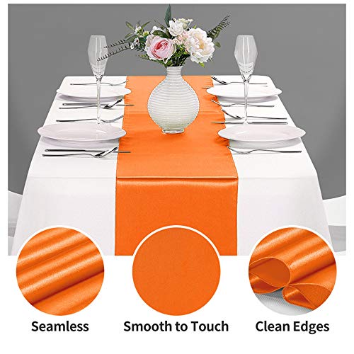 Orange Satin Table Runner 15-Pack 12x108 Inches for Weddings & Parties - Variation of This Listing