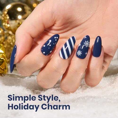 Navy Blue Gel Polish - Dark Eclipse Blue 15ML with Creme Blue Variation