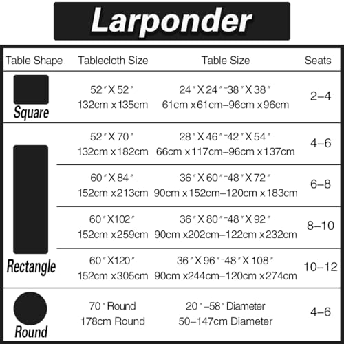 Larponder Black Halloween Rectangle Jacquard Tablecloth 60 x 102 Inches - Fall Decor