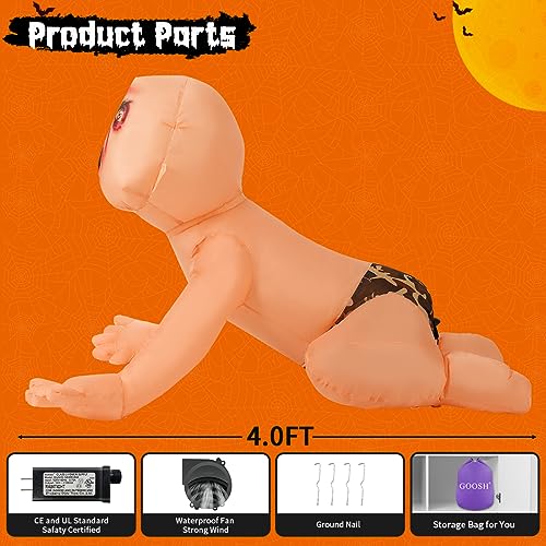5 FT Halloween Inflatable Ghost & Zombie Baby Yard Decorations with LED Lights