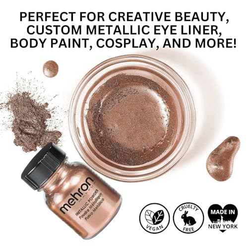 Mehron Metallic Powder Copper 1 oz - Creative Makeup & Cosplay