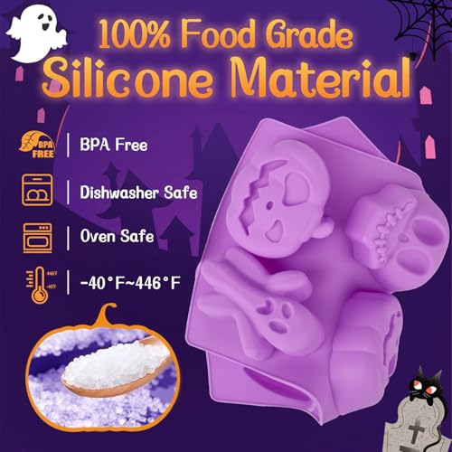 Halloween Silicone Mold Set for Chocolate Candy Gummy Cookies - 5 Pieces