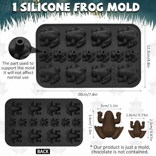 Domensi Black 12 Cavity Silicone Frog Chocolate Mold Candy Ice Tray - Cute Design