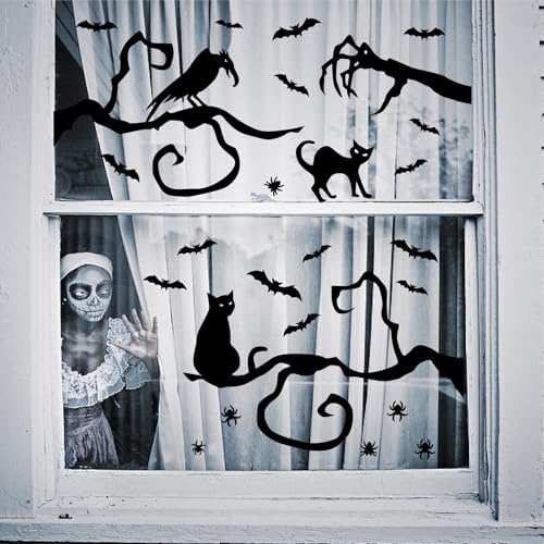 Halloween Tree Branch Cat Wall Stickers - Branch Cats Variation