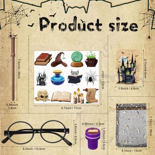 Wizard Party Favors Set - Wand Pencils, Notebooks, Gift Bags - 72 Pieces - Variation of 72 / Wand