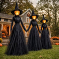6 FT Halloween Witches with Lights Set of 3 Outdoor Yard Decorations