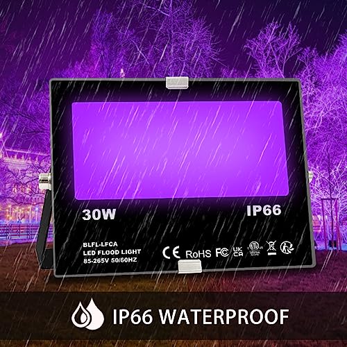 2 Pack LED Black Light Flood Lights 30W Outdoor Glow Party Halloween Fluorescent