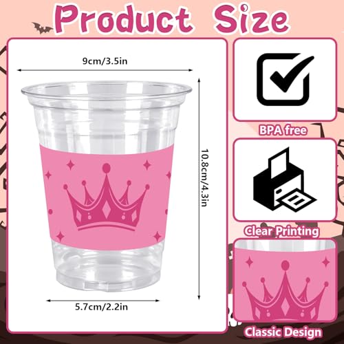 Halloween Pink Green Witch Disposable Cups 12 oz - Party Supplies, 50 Pack