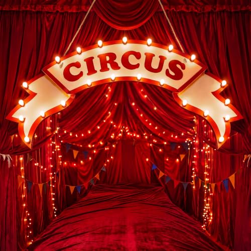 Light-Up Circus Sign Carnival Entrance Decoration 39.4x19.7 Inches