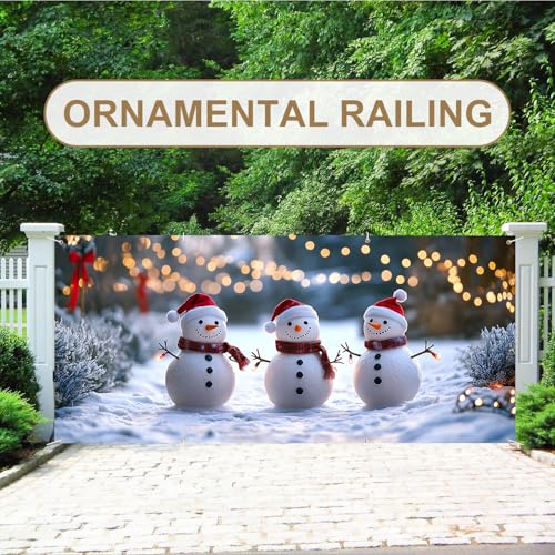 Snowmen Garage Door Decoration Banner - 6 x 13 ft Christmas Xmas Holiday Outdoor Indoor
