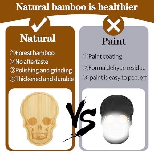 Large Bamboo Halloween Skeleton Cheese Cutting Board - Spooky Serving Platter, Thanksgiving & Christmas Decor - Variation 1