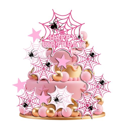 Spider Cake Topper and Decoration Set for Birthday Parties - 40 pcs