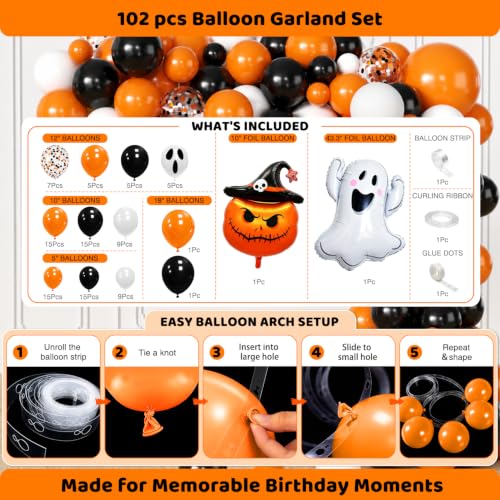 Halloween Party Decorations Kit for 24 Guests Balloon & Tableware Set