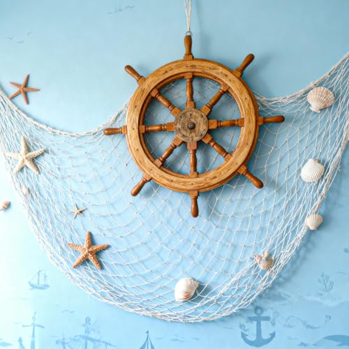 Nautical Fishnet Decorations for Party - Cotton Sea Life Underwater Decor, 2 Pack