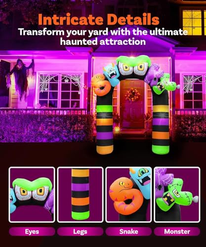 9FT Giant Halloween Inflatable Archway Outdoor Decor Spooky Lighted Yard Decoration