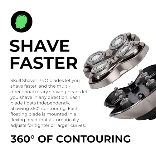 Skull Shaver Forte PRO 4 Rotary Blade Replacement for Wet & Dry Shavers