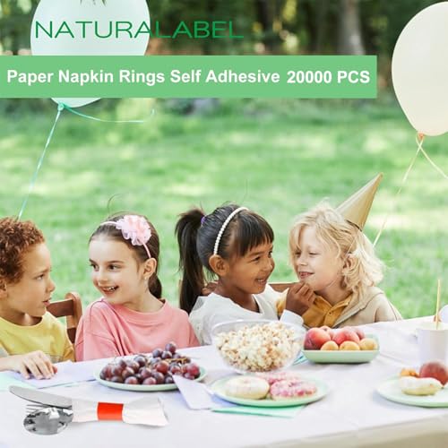 Self-Adhesive Napkin Bands Bulk Pack of 20,000 - Red, 10 Boxes