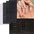 Black 10 Sheets Airbrush Nail Stencils for Nail Art & Manicure DIY