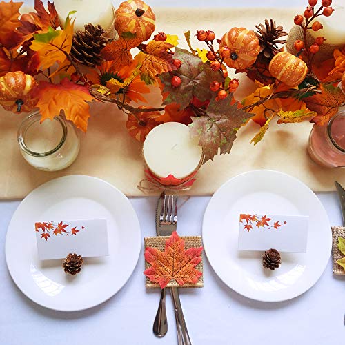Fall Maple Leaf Garland with Sunflowers Pumpkin Berries - 12ft Autumn Decor Set