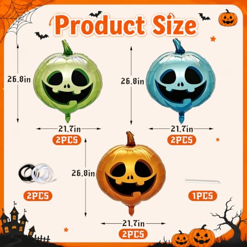 Spooky Doll Halloween Party Decorations - Scary Pumpkin Balloons Set