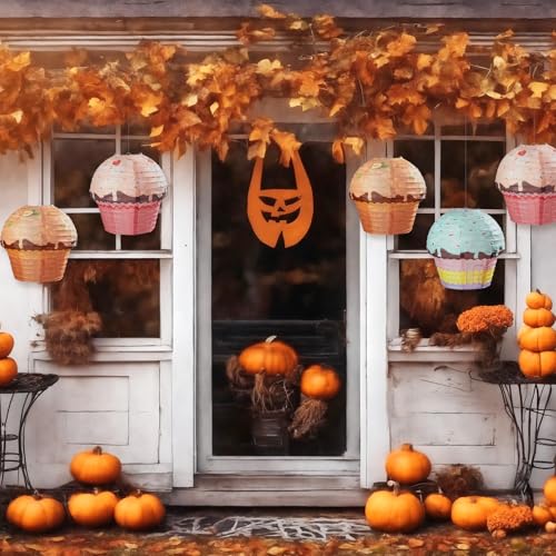 6 Pieces Candyland Cupcake & Donut Lanterns Party Decorations - Halloween & Birthday