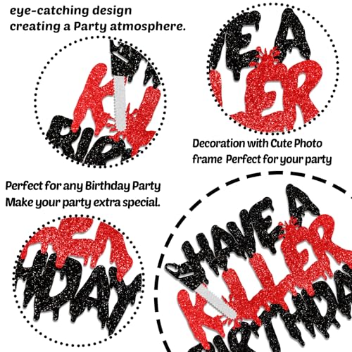 Halloween Blood Knife Cake Topper & Cupcake Picks Set - Spooky Horror Party Decorations