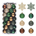 Christmas Tree Decorations Ball Ornaments Set - Green & Brown Large 50pcs
