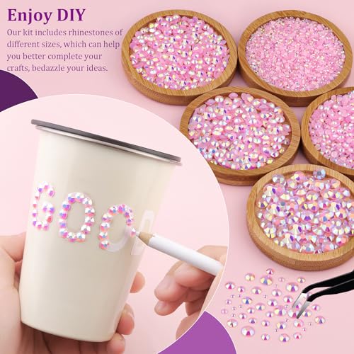 Resin Jelly Rhinestones for Crafts with B7000 Glue - Light Pink AB Flatback Gems, 2 Boxes