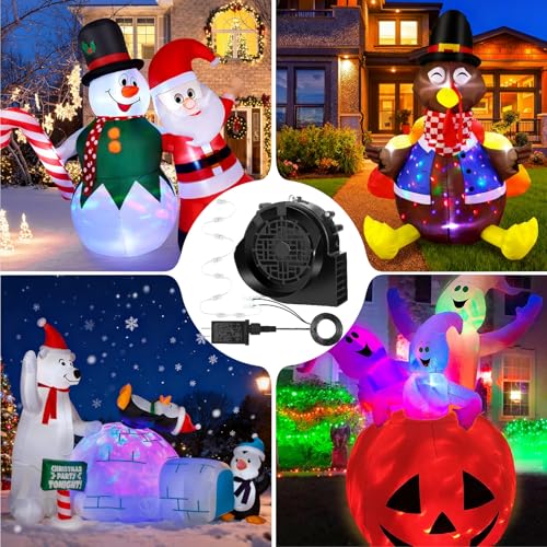 Colorful Large Inflatable Air Blower Fan Kit with 8 LED Lights - 1.5A