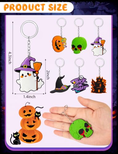 Halloween Keychain Set - 90 Spooky Horror Keychains for Party Favors & Gifts - Variation 90
