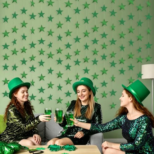 Green Twinkle Little Star Garland 65ft Set - Pre-Strung Party Decor