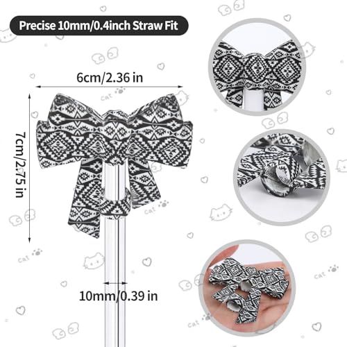 Colorful Printed Bow Straw Topper for Stanley 30oz & 40oz Cups - 3 Colors B