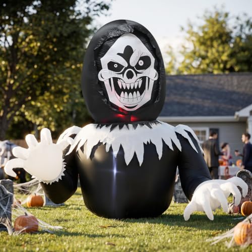 8FT Halloween Inflatable Ghost Yard Decoration with LED Lights