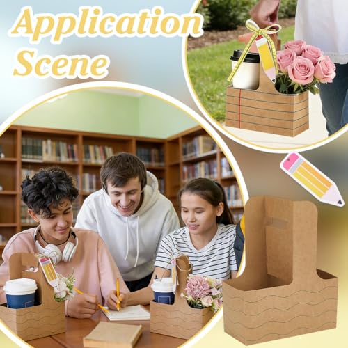 36 Pack Teacher Appreciation Drink Carrier - 2 Cup Disposable Paperboard Holder