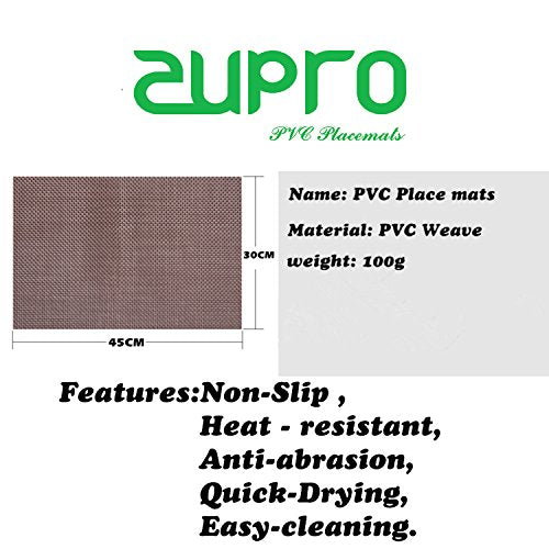 Hemp Blue Placemats Set of 4 - Woven PVC Indoor Outdoor Table Mats A-A-Hemp Blue