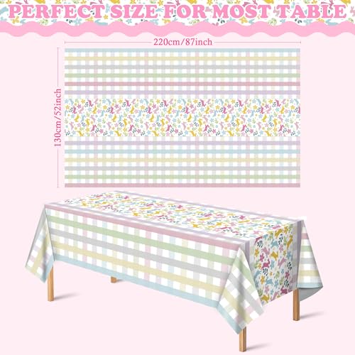 Easter Decorations Tablecloth - Rabbit Eggs Disposable Plastic Rectangular - Spring Holiday Party Supplies - Variation of THIS Listing