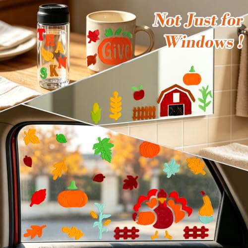 12 Sheets Gel Window Clings Assorted Holiday Decorations for Windows
