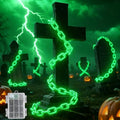 Green Battery Operated Halloween Lights 10Ft with 8 Modes & Timer - Indoor Outdoor Decor